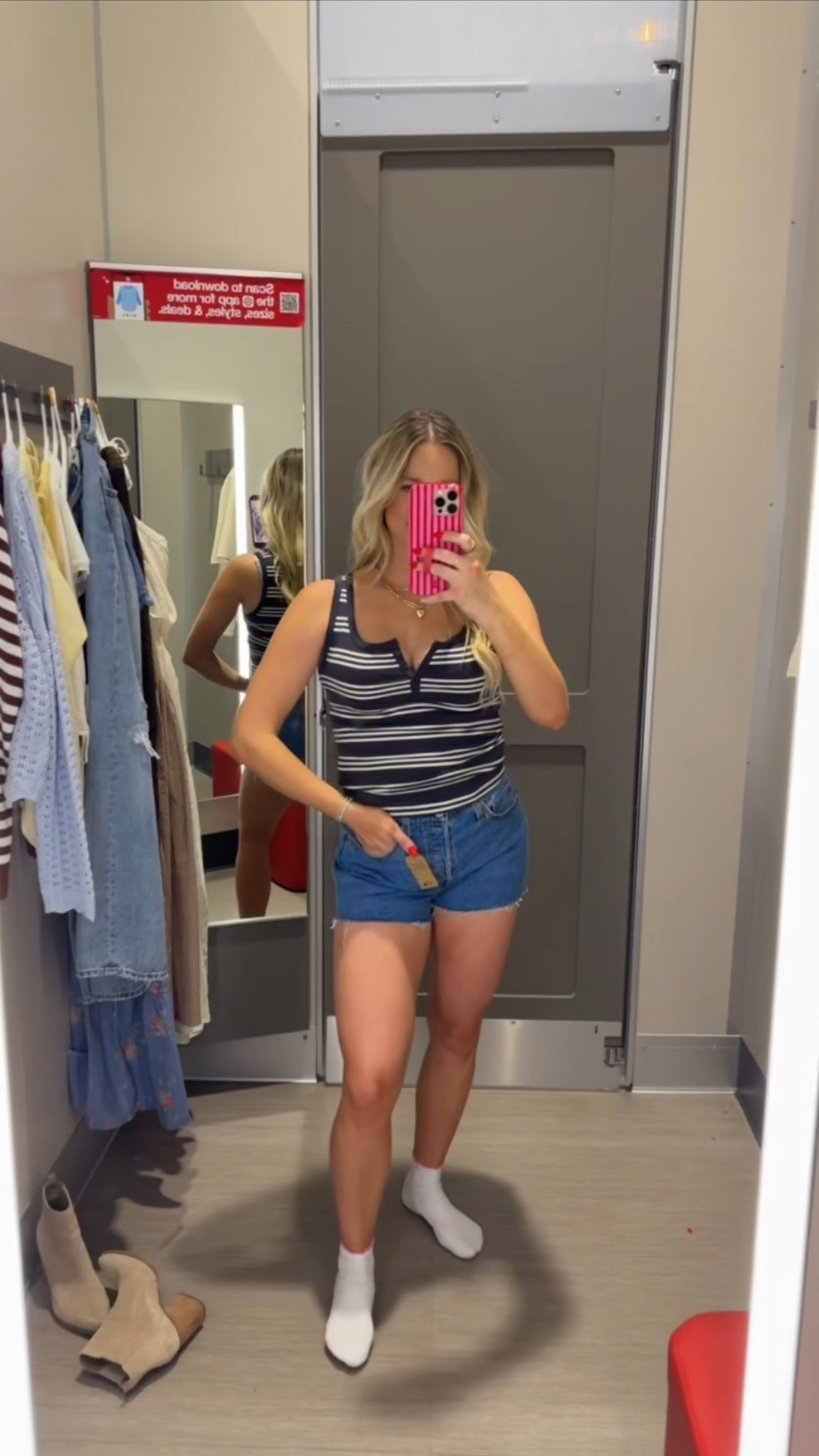 Target style / summer outfit / striped tank top / Levi 501 / mom outfit