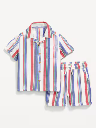 Printed Double-Weave Shirt and Shorts Set for Toddler Boys | Old Navy (US)