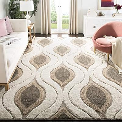 Safavieh SG461-1179-8 Shag Area Rug, 8' x 10', Cream/Smoke | Amazon (US)