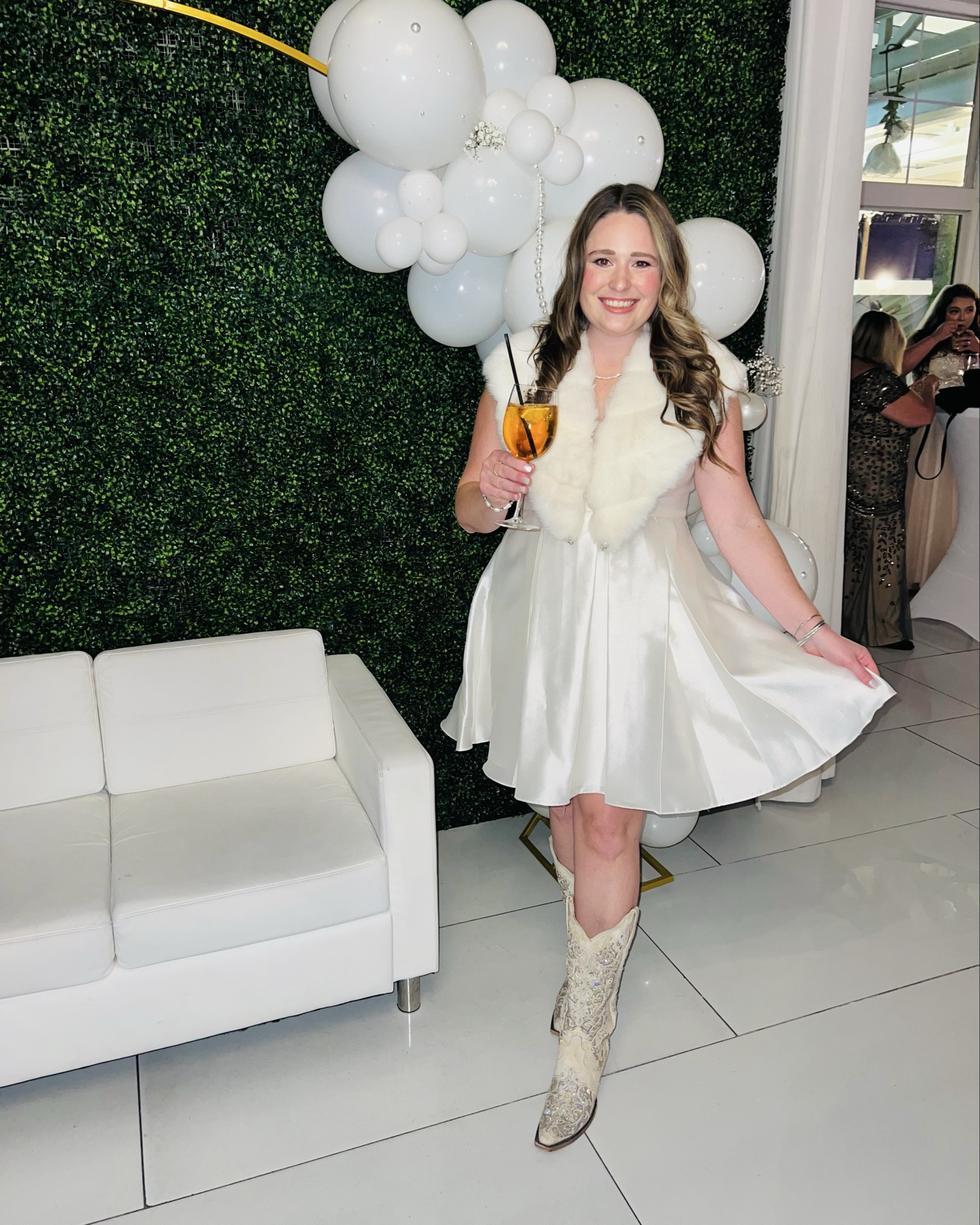 What I wore for a white wedding dress party! 🤍 Loved rewearing my David’s Bridal reception dress 

#LTKWedding