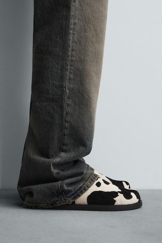 COWHIDE LEATHER CLOGS | Zara US