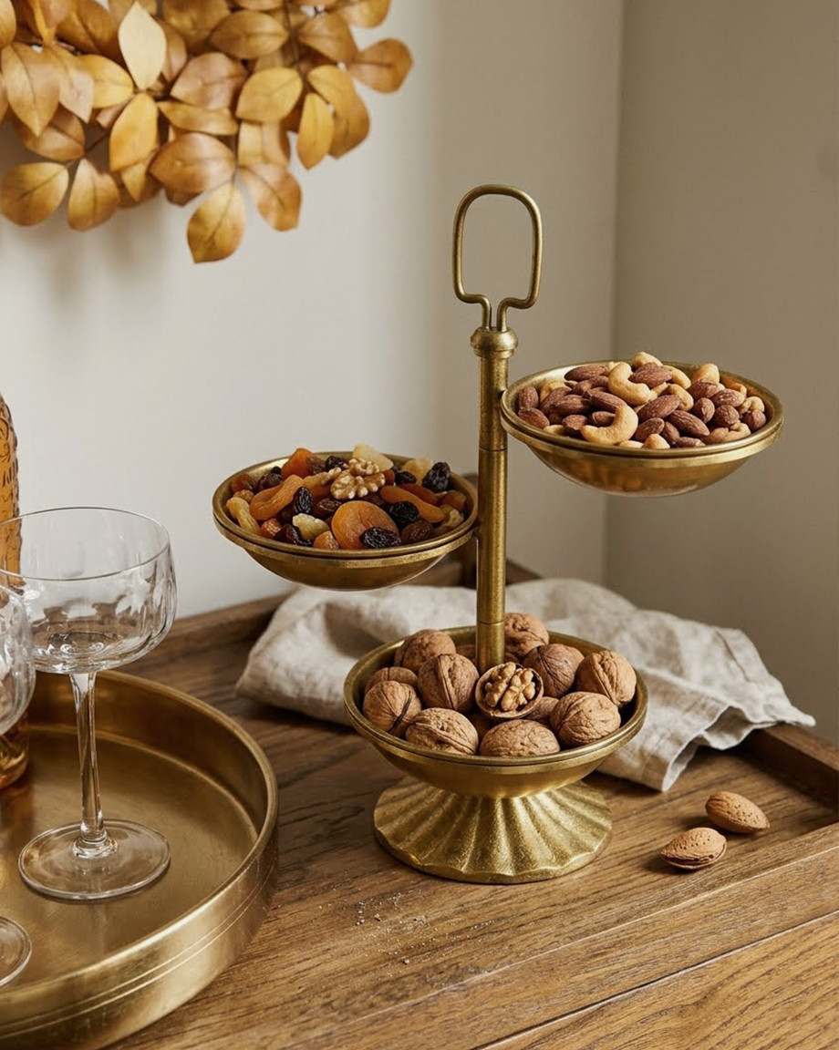 3-Tier Brass Serving Stand – Snack & Nut Bowls 

 #LTKHome
