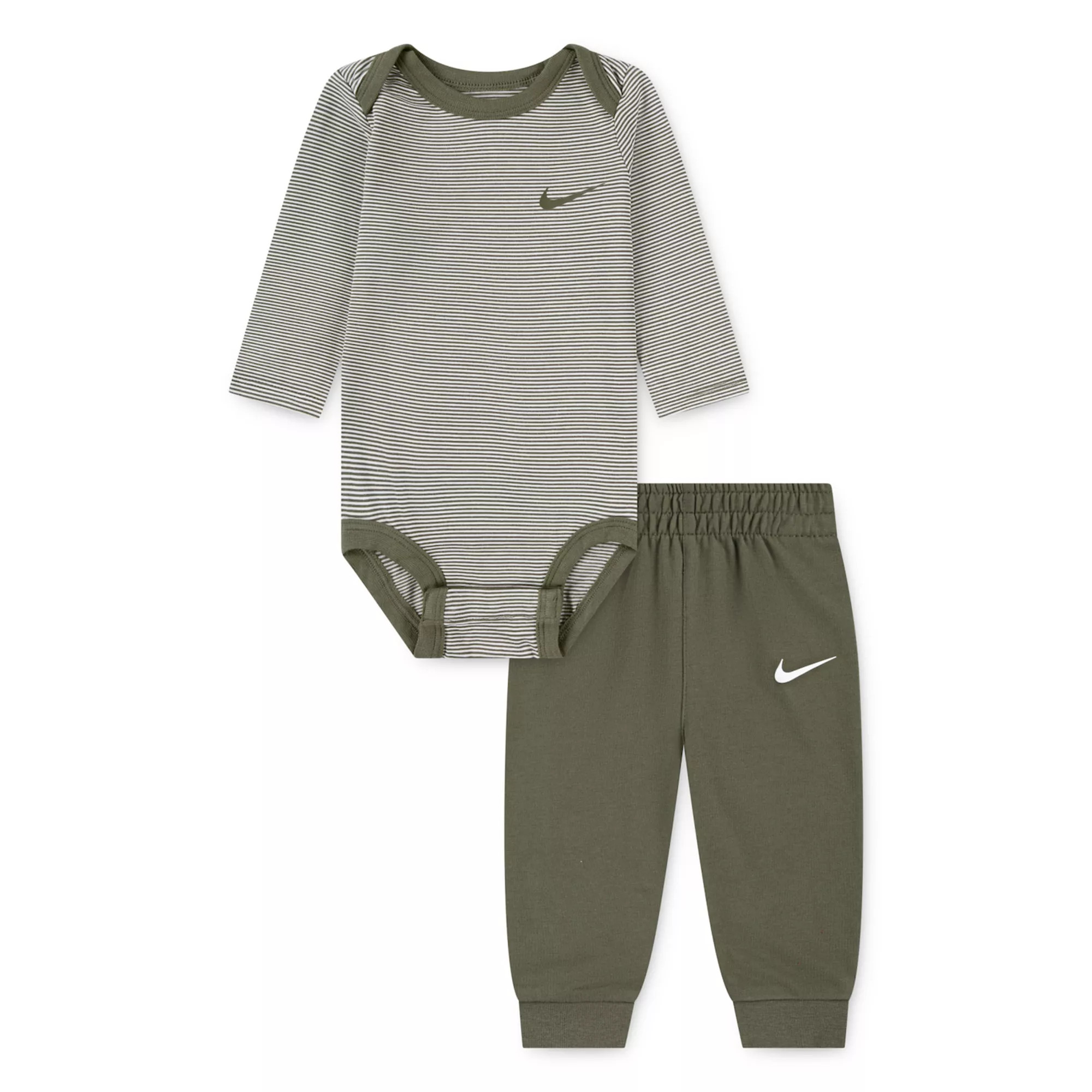 Baby Boys Nike Essentials Long Sleeve Striped Bodysuit & Pants 2-Piece Set | Kohl's