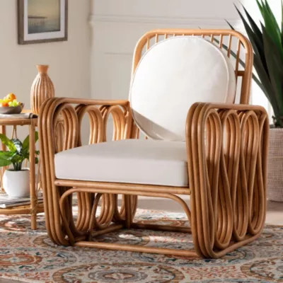 bali & pari Tiramisu Light Honey Rattan Arm Chair | Belk