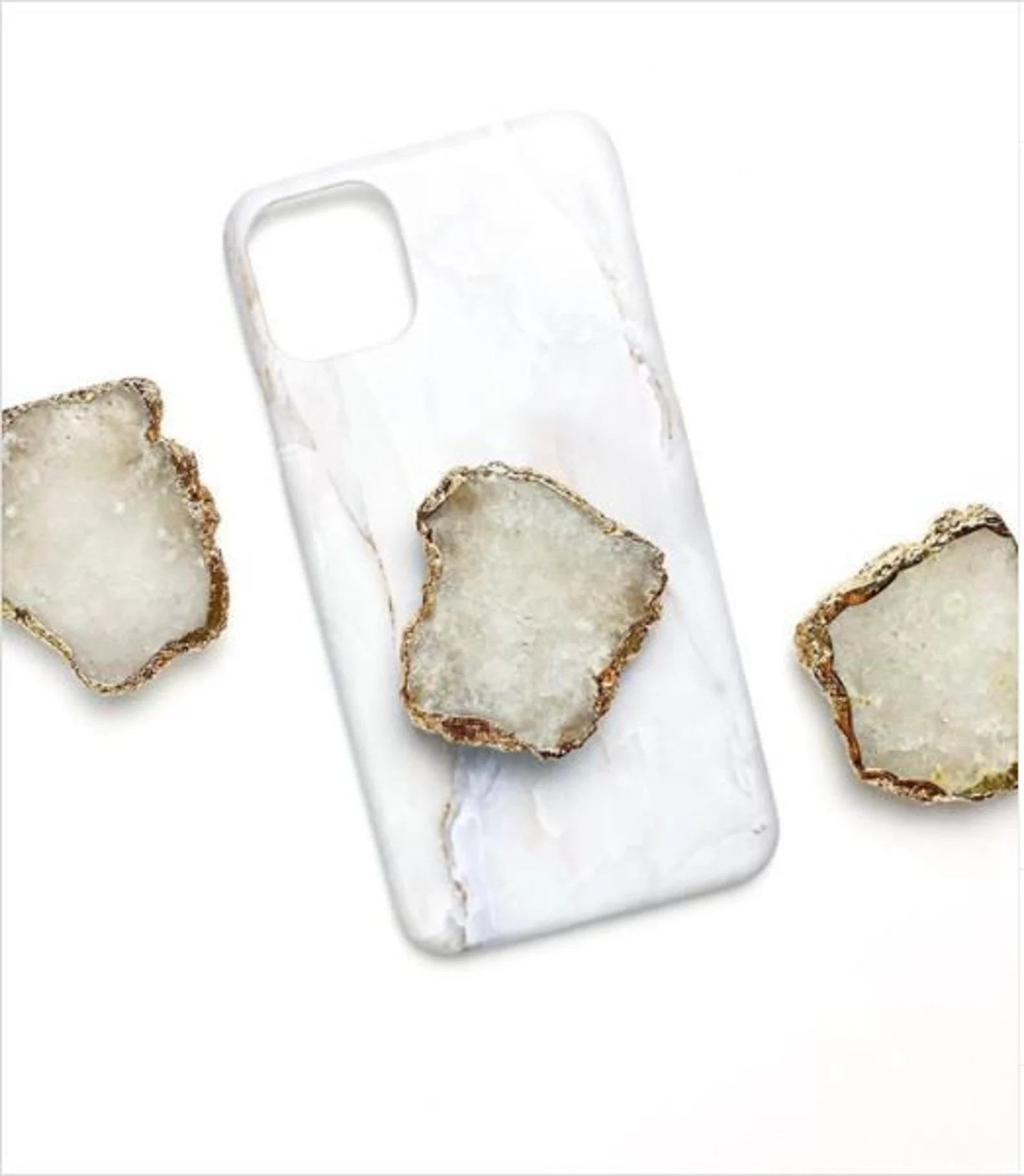 WHITE / CLEAR Quartz Custom Crystal Phone Stand Druze natural | Etsy | Etsy (US)