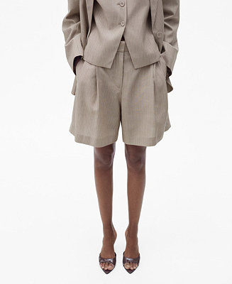 Mango Women's Striped Suit Bermuda Shorts - Macy's | Macy's