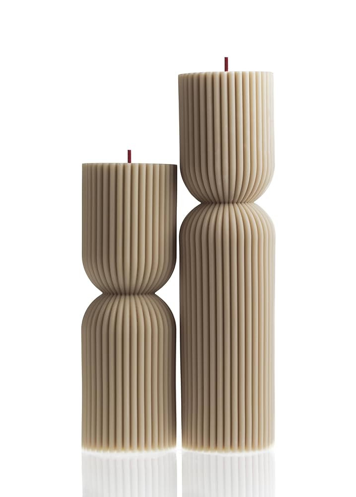 LAWA Hourglass Pillar Candle - Large Beautiful Handmade Pillar Scented Soy Wax Candle Elegant Bub... | Amazon (US)