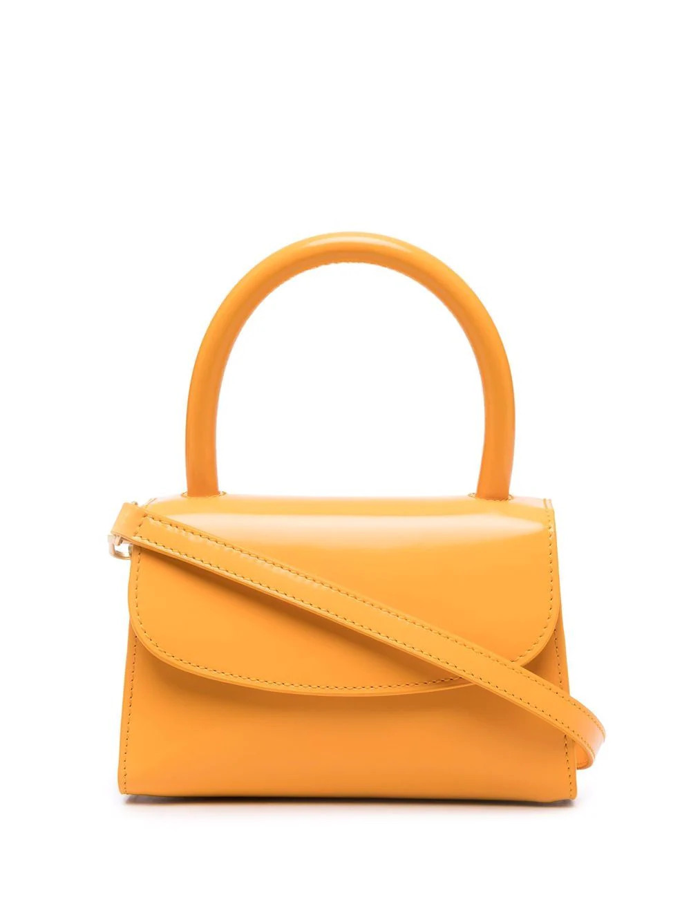 BY FAR Mini rounded top-handle tote bag - Orange | Farfetch Global
