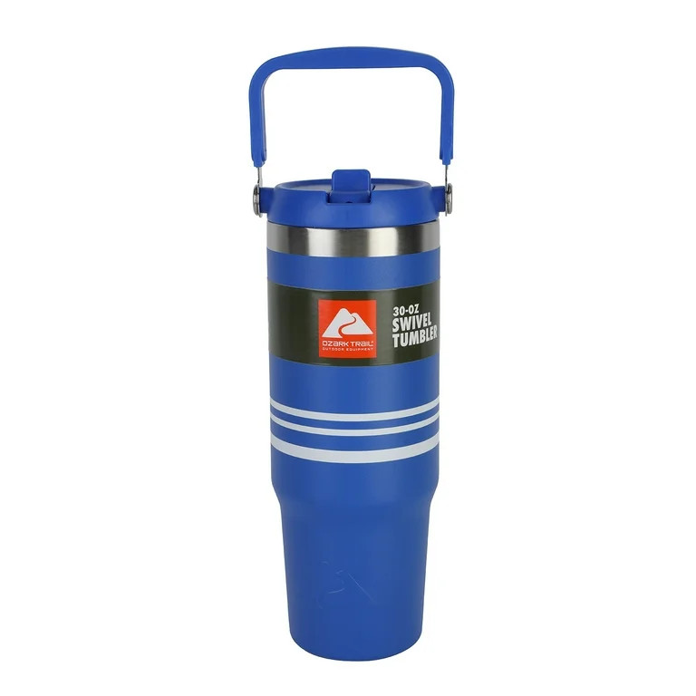Ozark Trail 30oz Stainless Steel Swivel Tumbler, Blue Morpho with White Stripe | Walmart (US)