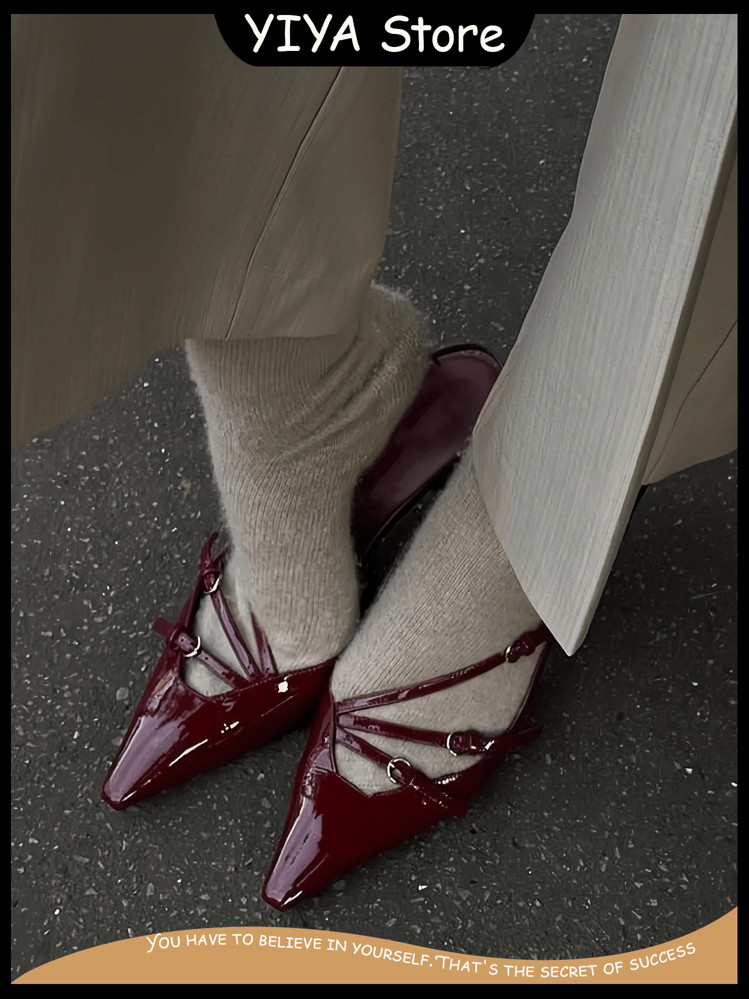 Women’s Cherry Red Kitten Heel | SHEIN