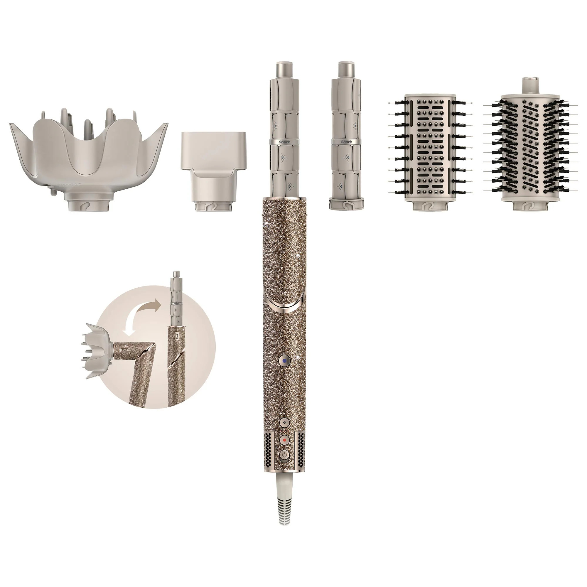 Shark Beauty FlexStyle Sparkle Hair Blow Dryer & Multi-Styler in Champagne Diamond null | Sephora (US)