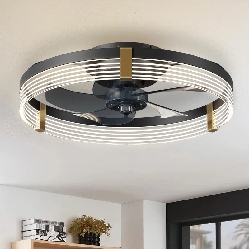 Kordae Indoor Bedroom Flush Mount Ceiling Fan with Light | Wayfair North America