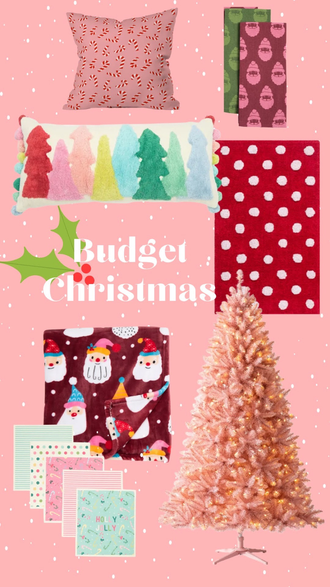 Christmas budget finds Nordstrom Rack Christmas pink and red polka dots santa Christmas tree home decor colorful home finds holidays 

#LTKHoliday #LTKsalealert #LTKSeasonal