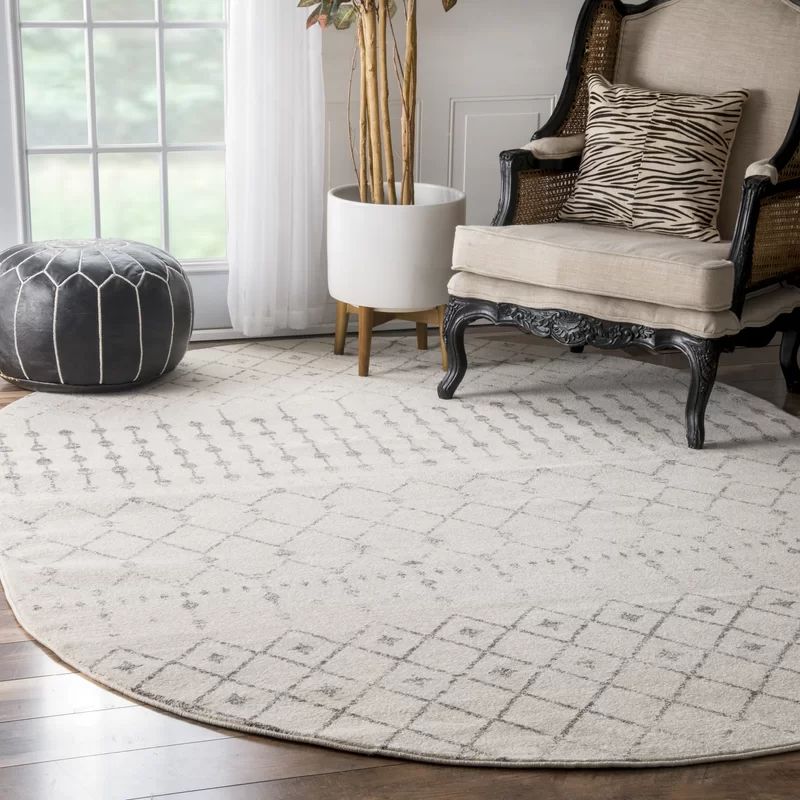 Lucienne Geometric Gray Area Rug | Wayfair North America