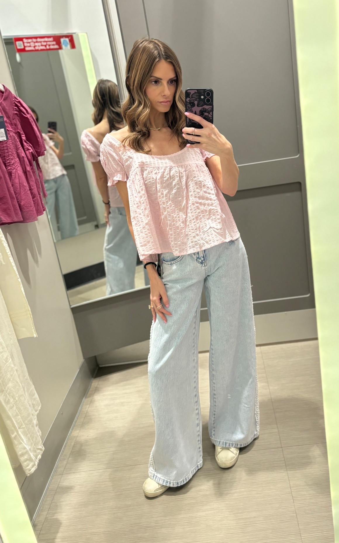 Target cute lace trim jeans with baby doll style eyelet blouse for spring! Exact top not on website so linked similar options 

#LTKSeasonal #LTKootd #LTKdayinmylife