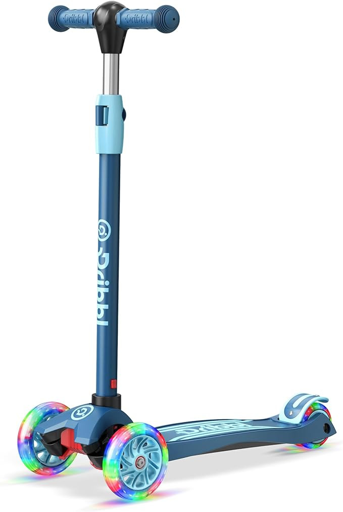 Dribbl 3-Wheel Kids Scooter - Lean-to-Steer Technology, Adjustable Height Handlebar, Wide Anti-Sl... | Amazon (US)