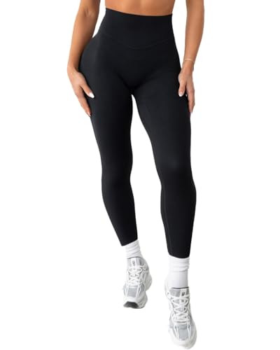 Vitality Cloud II Leggings for Women - High Waisted, Tummy Control Compression Workout Leggings with No Front Seam - Athletic Pants Seamless Fit, Midnight, X-Large | Amazon (US)