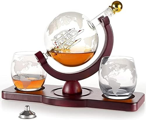 Gifts for Men Dad, Unique Anniversary Birthday Gift for Him Husband Groomsmen, Globe Decanter Set... | Amazon (US)