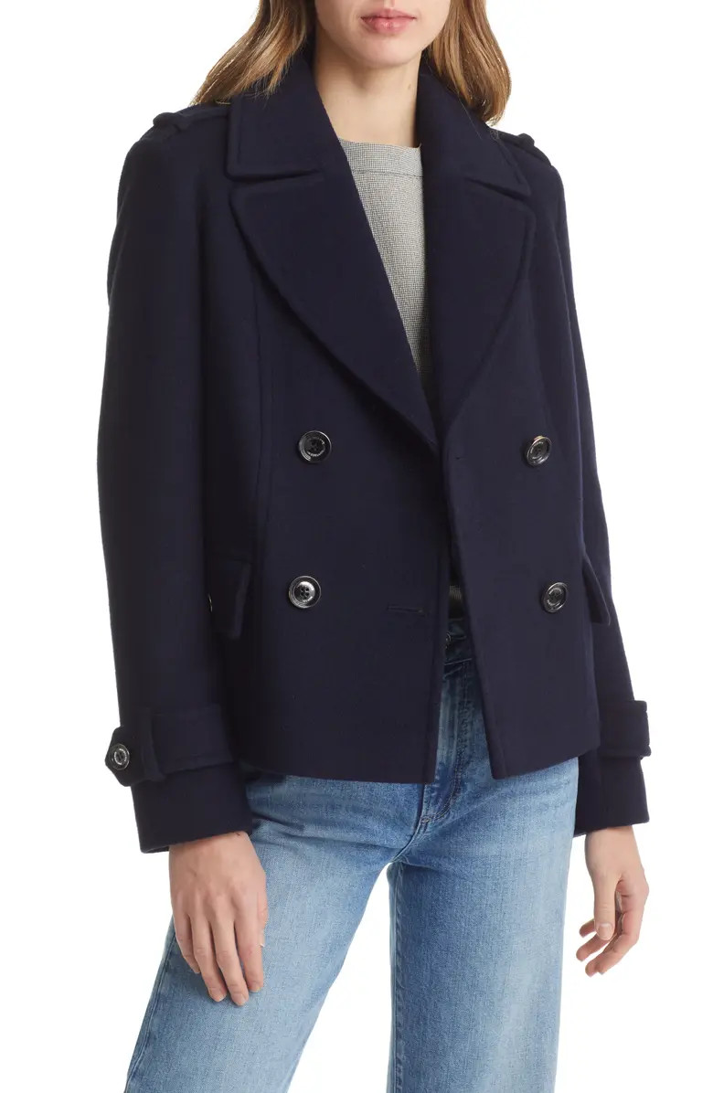 Double Breasted Wool Blend Peacoat | Nordstrom