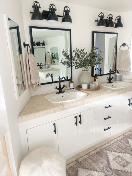 HOME \ modern country bathroom finishes and decor!

Amazon 
Target
Beauty
Wayfair
Mirror 
Runner rug 

#LTKfindsunder100 #LTKfindsunder50 #LTKhome