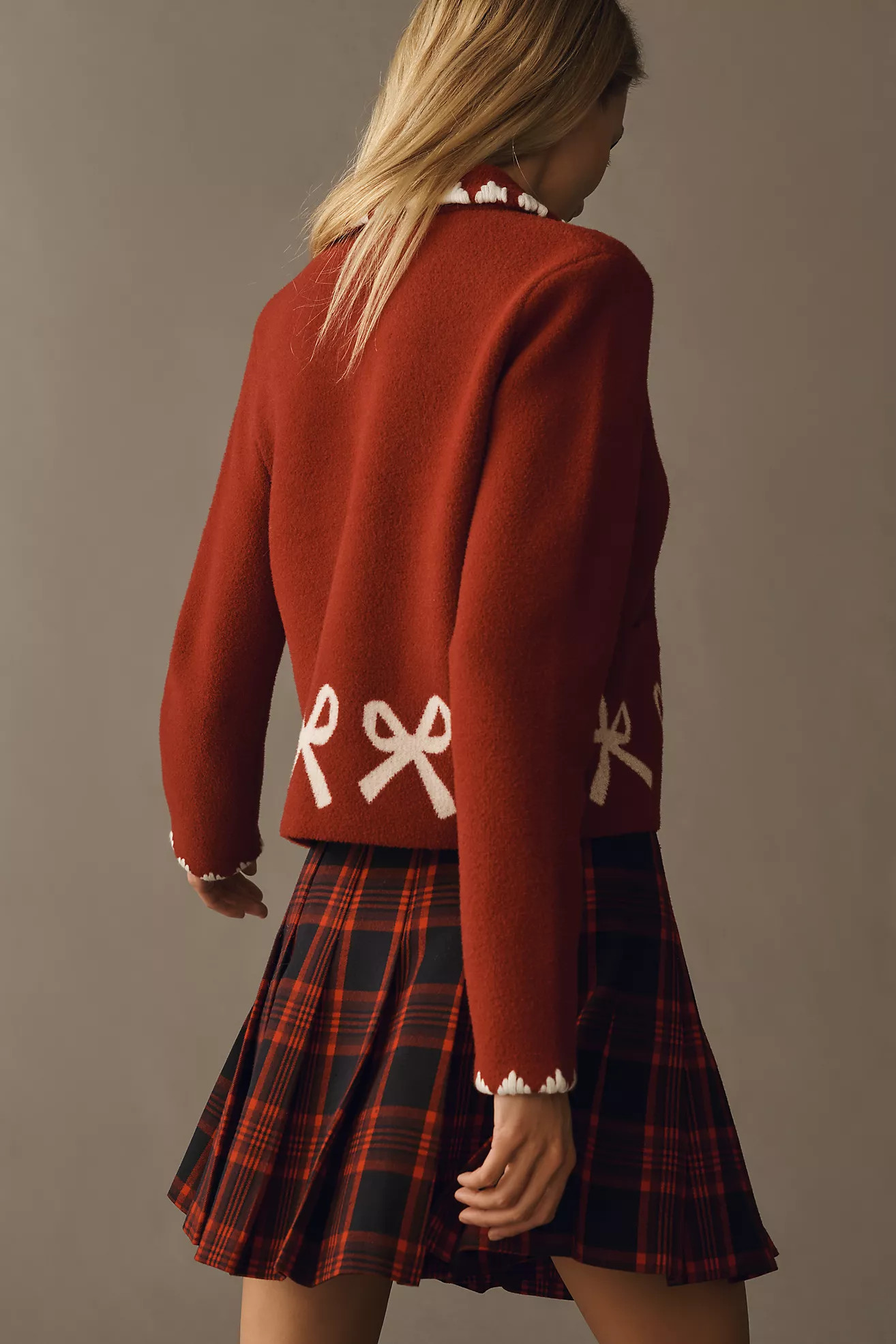 NVLT Whipstitch Bow Knit Lady Jacket | Anthropologie (US)