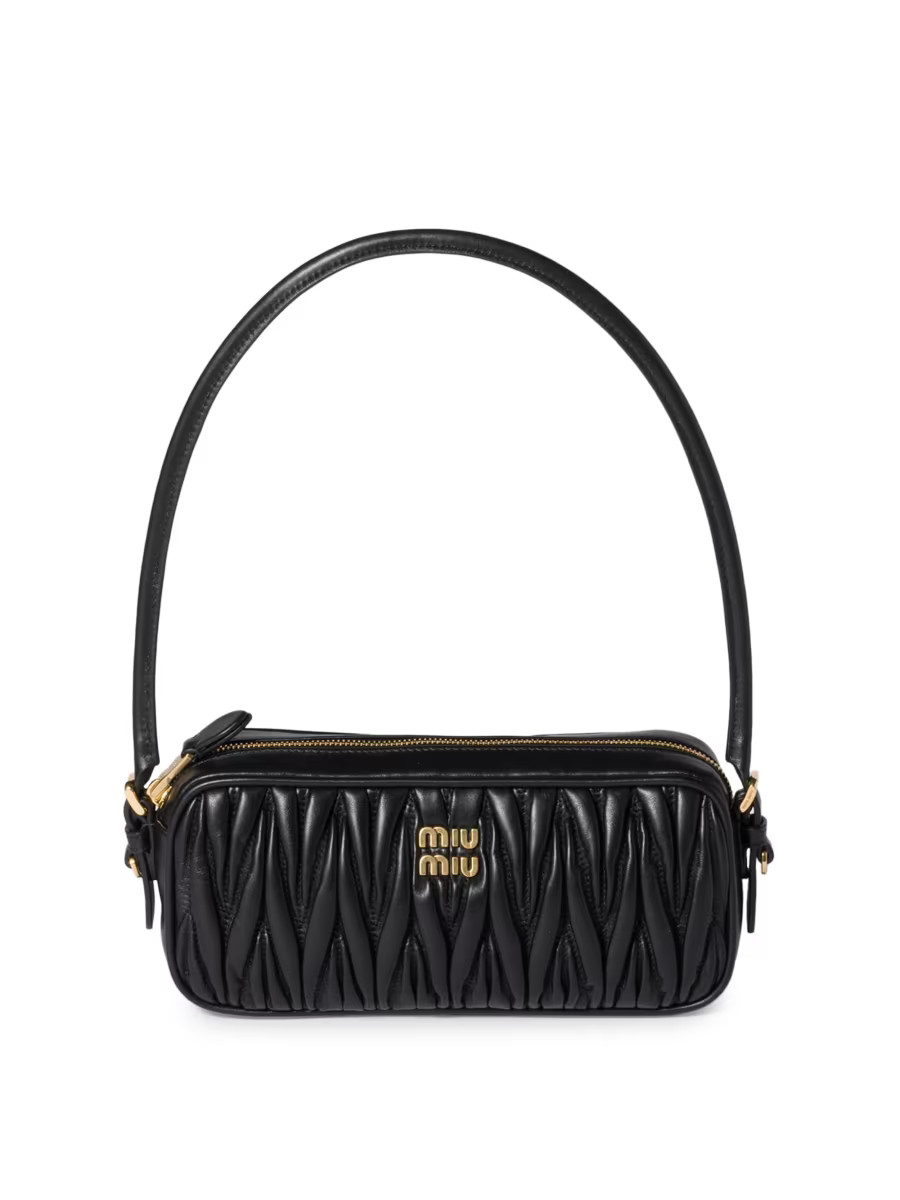 Miu Miu Matelassé Nappa Leather Pouch | Saks Fifth Avenue | Saks Fifth Avenue