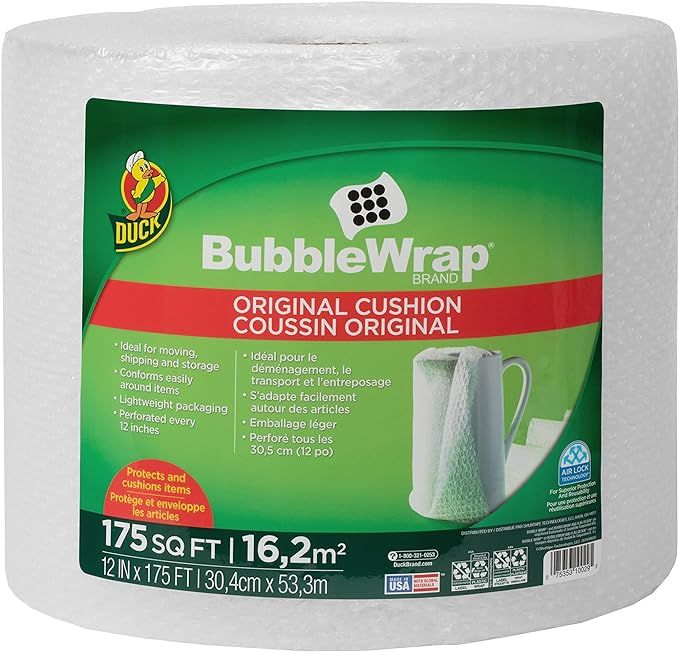 Duck Brand Bubble Wrap Roll, 12” x 175’, Original Bubble Cushioning for Packing, Shipping, Ma... | Amazon (US)