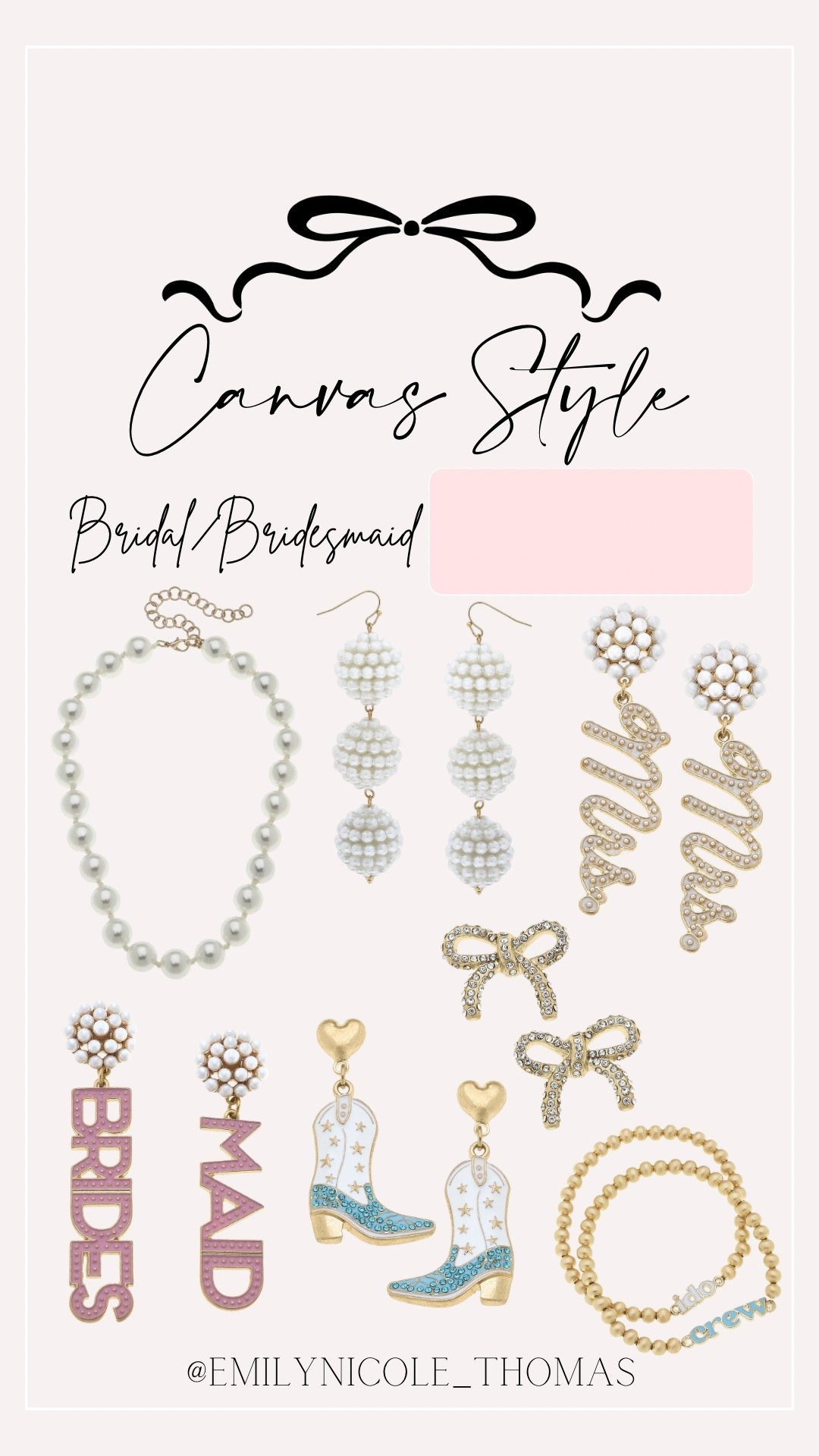 Bridal & Bridesmaids Accessories 🎀🤍

Canvas Style, bride, bridal accessories, bride earrings, bride pearls, bridesmaids, bridesmaid accessories, bachelorette trip, bachelorette accessories, pearl necklace, bow earrings, & boot earrings

#LTKFindsUnder100 #LTKStyleTip #LTKWedding
