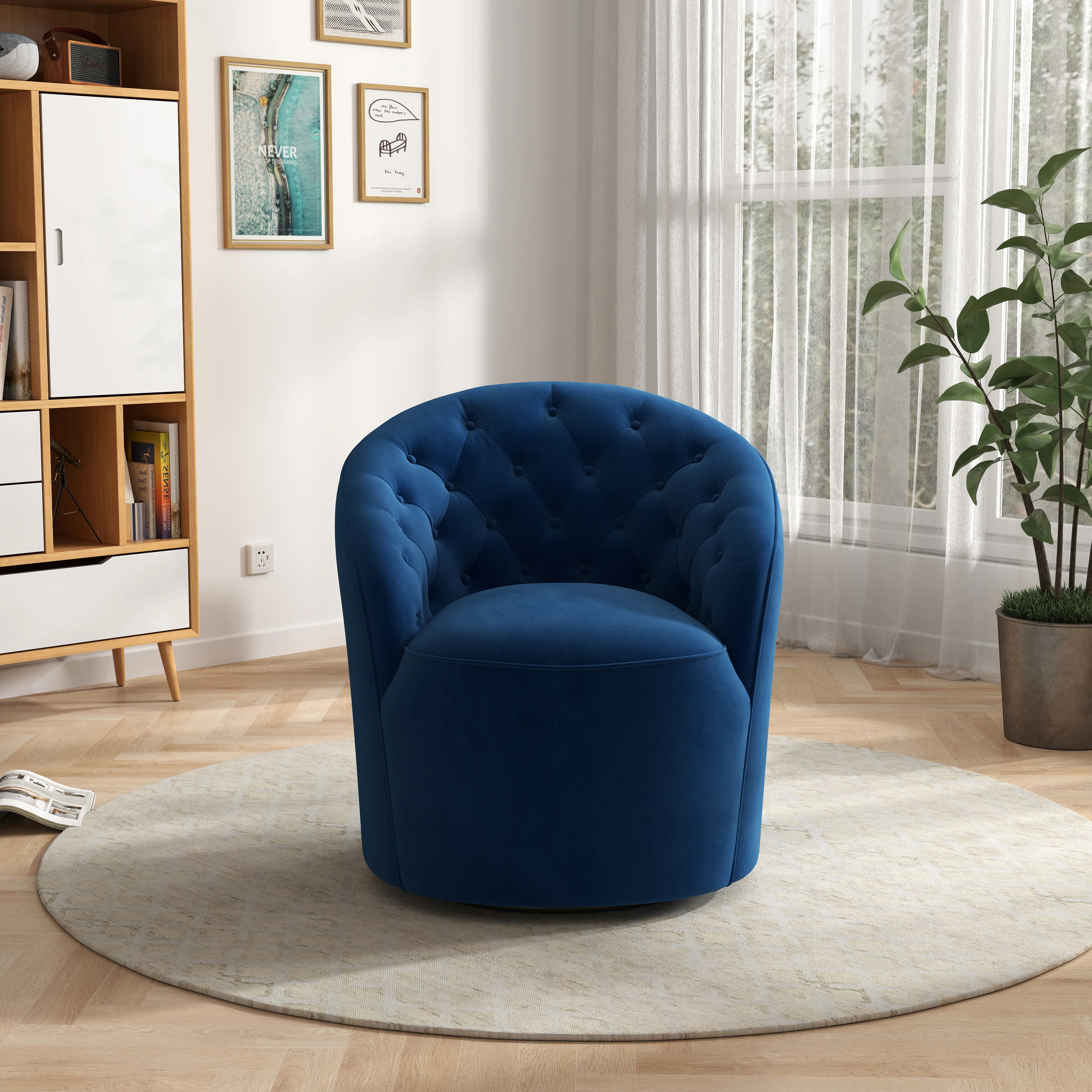 Keiera Velvet Swivel Barrel Chair | Wayfair North America