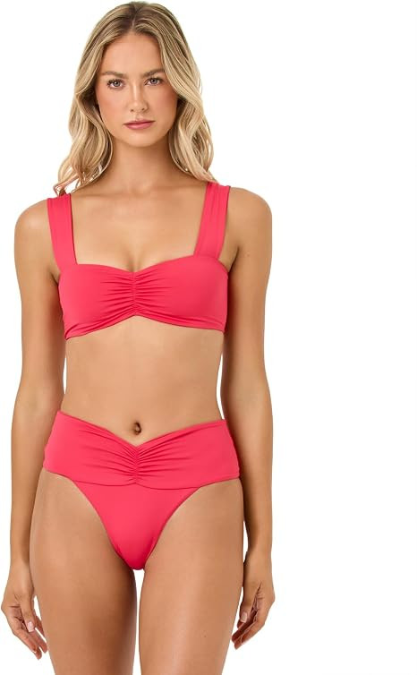 Bardot Bikini Bottom for Women, High Waisted Swimsuit with Front Ruching and Classic Coverage | Amazon (US)