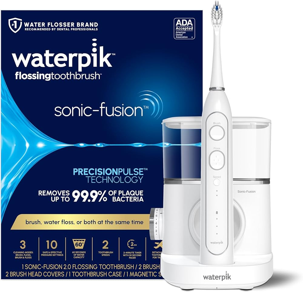 Waterpik Sonic-Fusion 2.0 Professional Flossing Electric Toothbrush with Water Flosser Combo In O... | Amazon (US)
