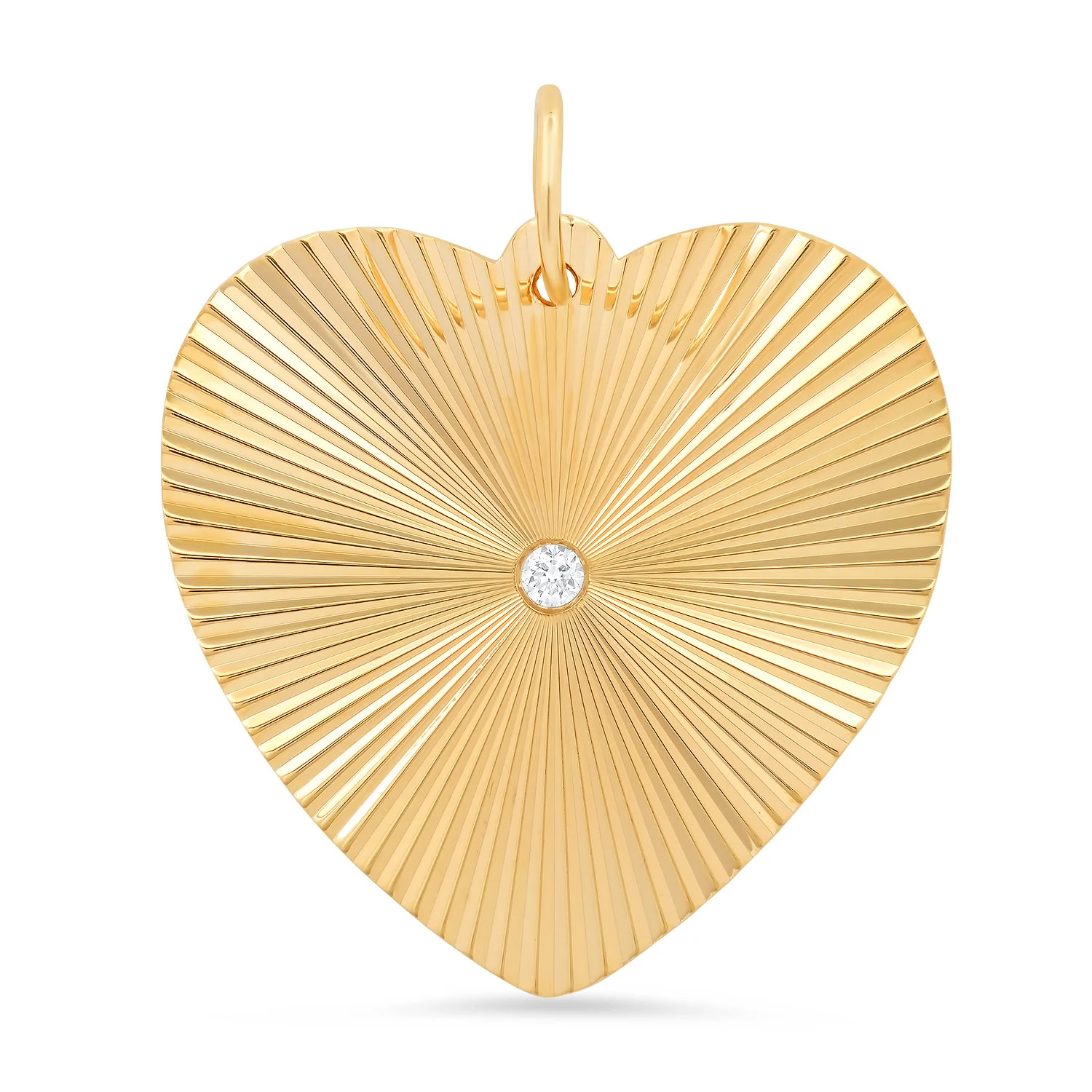 Heart Fluted Sunshine Charm with Diamond Center | Milestones by Ashleigh Bergman