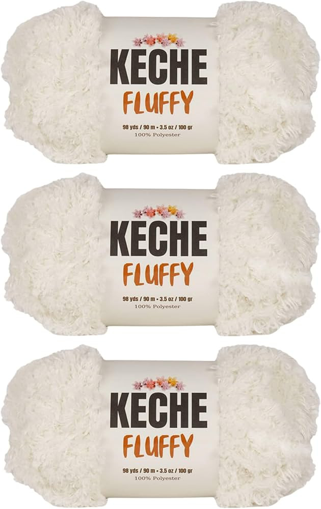 KECHE Fluffy Bulky Yarn – Super Soft Chunky Fuzzy Blanket Weight # 5 Yarn for Knitting Crocheti... | Amazon (US)