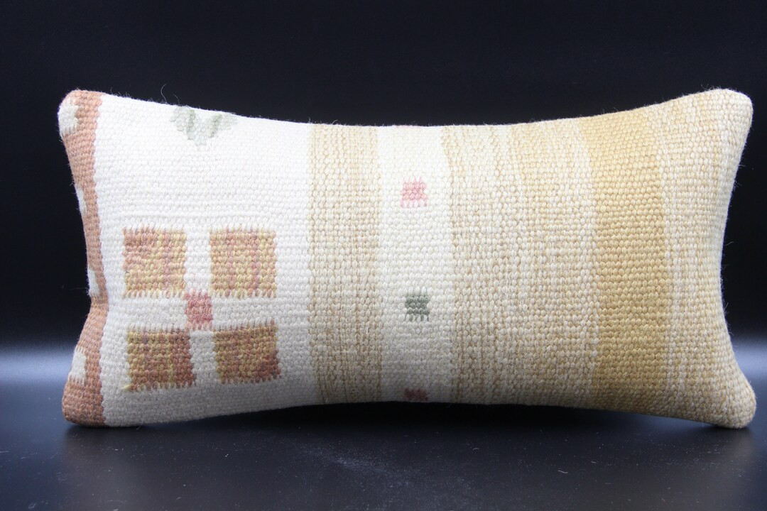 Handmade Kilim Lumbar Pillow Cover, Oriental Boho Cushion 10x20 - Etsy | Etsy (US)