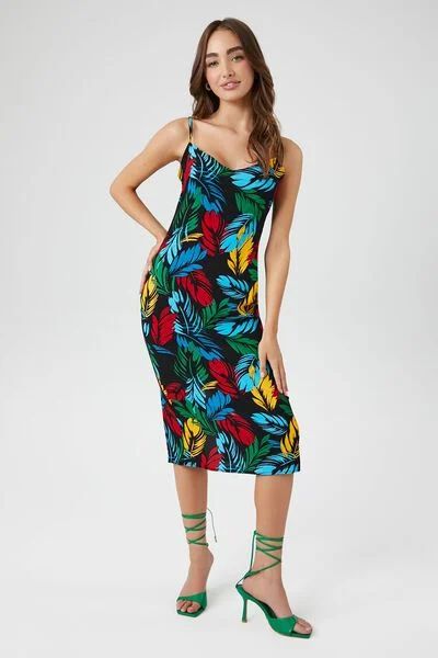 Tropical Leaf Print Midi Dress | Forever 21 (US)