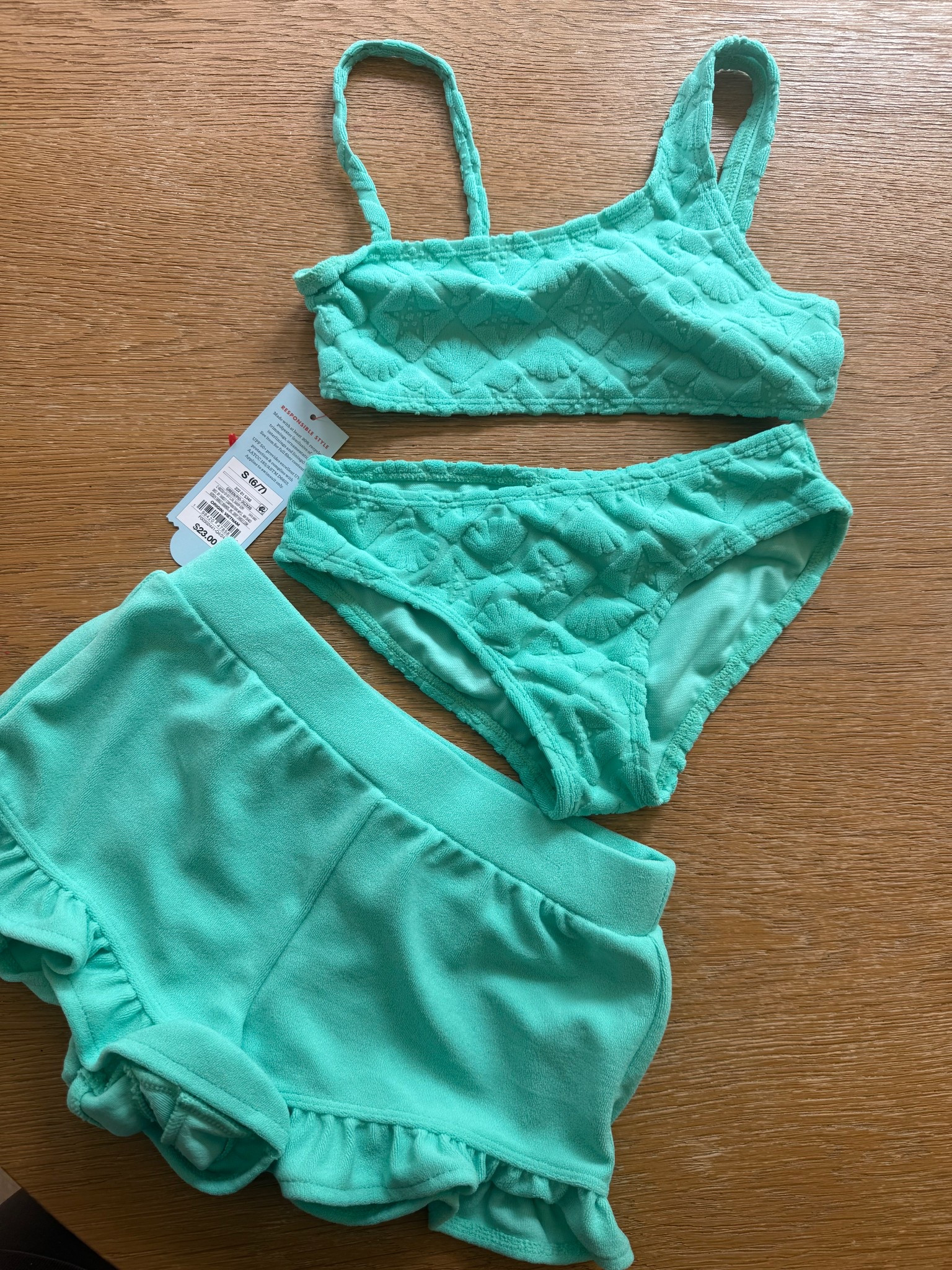 3 piece terry cloth swim for girls!! So cute & the little shorts to put on after the pool, make it even better 👙💚

#LTKSeasonal #LTKKids #LTKSwim