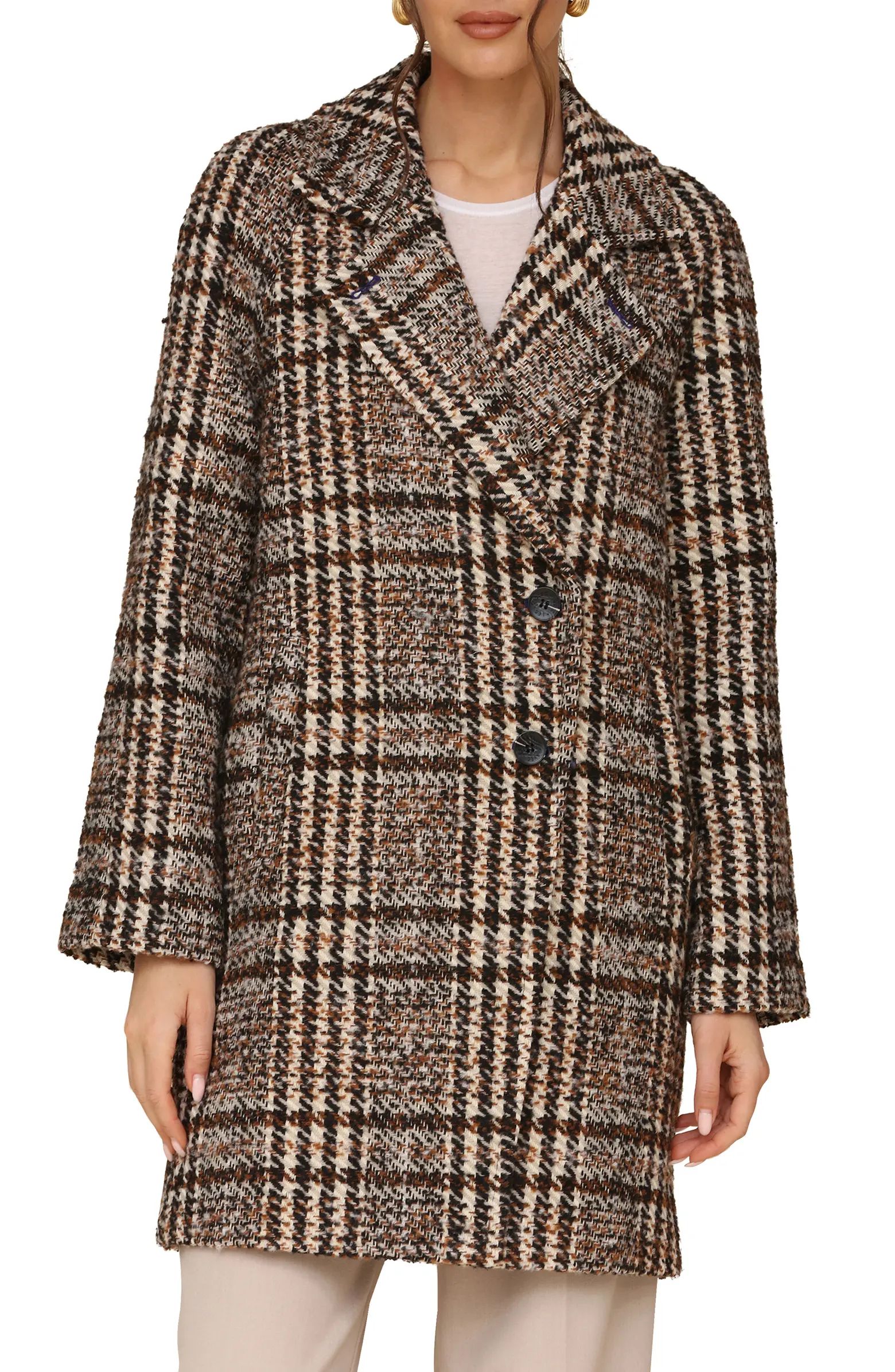 Plaid Bouclé Walker Coat | Nordstrom