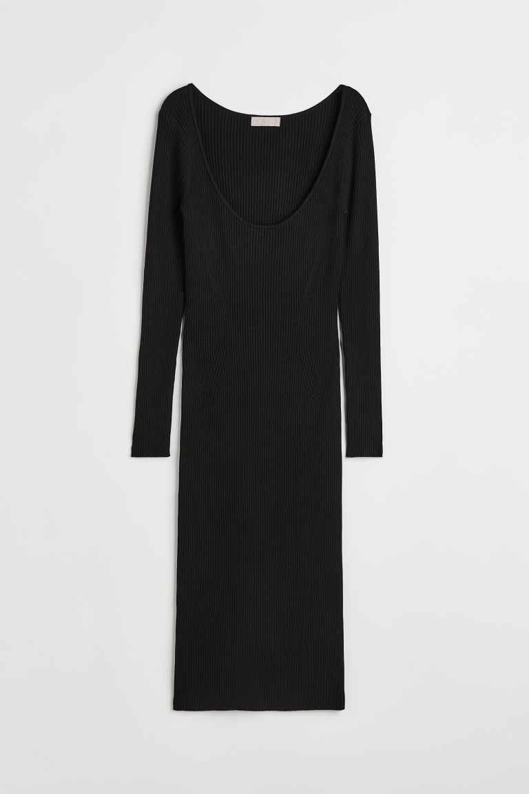 H & M - Rib-knit Dress - Black | H&M (US + CA)