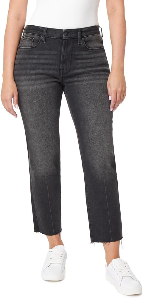 kensie Jeans Women's The Allie Vintage Luxe High-Rise Slim Straight Raw Hem 27-Inch Inseam, Sizes... | Amazon (US)