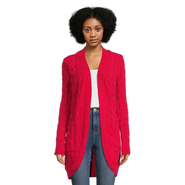 No Boundaries Juniors Chenille Cocoon Cardigan Sweater, Midweight, Sizes XS-XXXL - Walmart.com | Walmart (US)