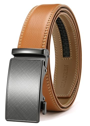 CHAOREN Mens Belt - Mens Ratchet Belt Leather 1 3/8" for Dress Pant - Micro Adjustable Belt Fit Everywhere | Amazon (US)