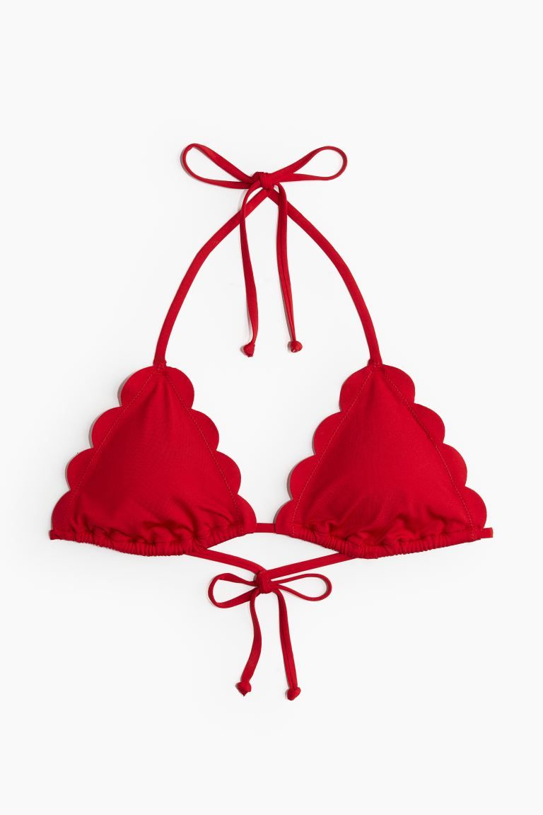 Padded Triangle Bikini Top - Red - Ladies | H&M US | H&M (US + CA)
