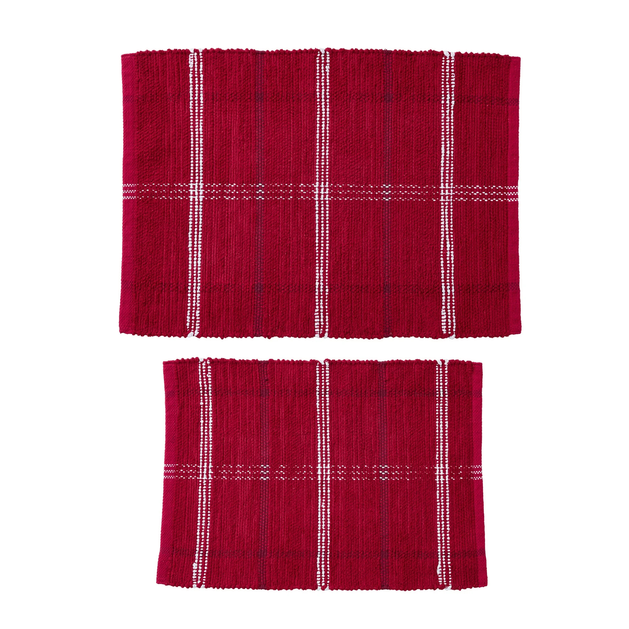 Better Homes & Gardens Cotton Holiday Christmas Plaid Farmhouse Plaid 2 Piece Bath Rug Set, Red, ... | Walmart (US)