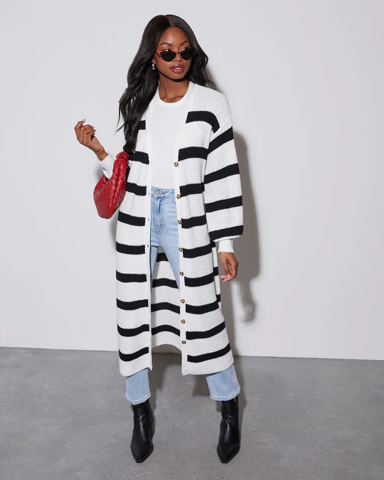 Hollis Striped Long Cardigan | VICI
