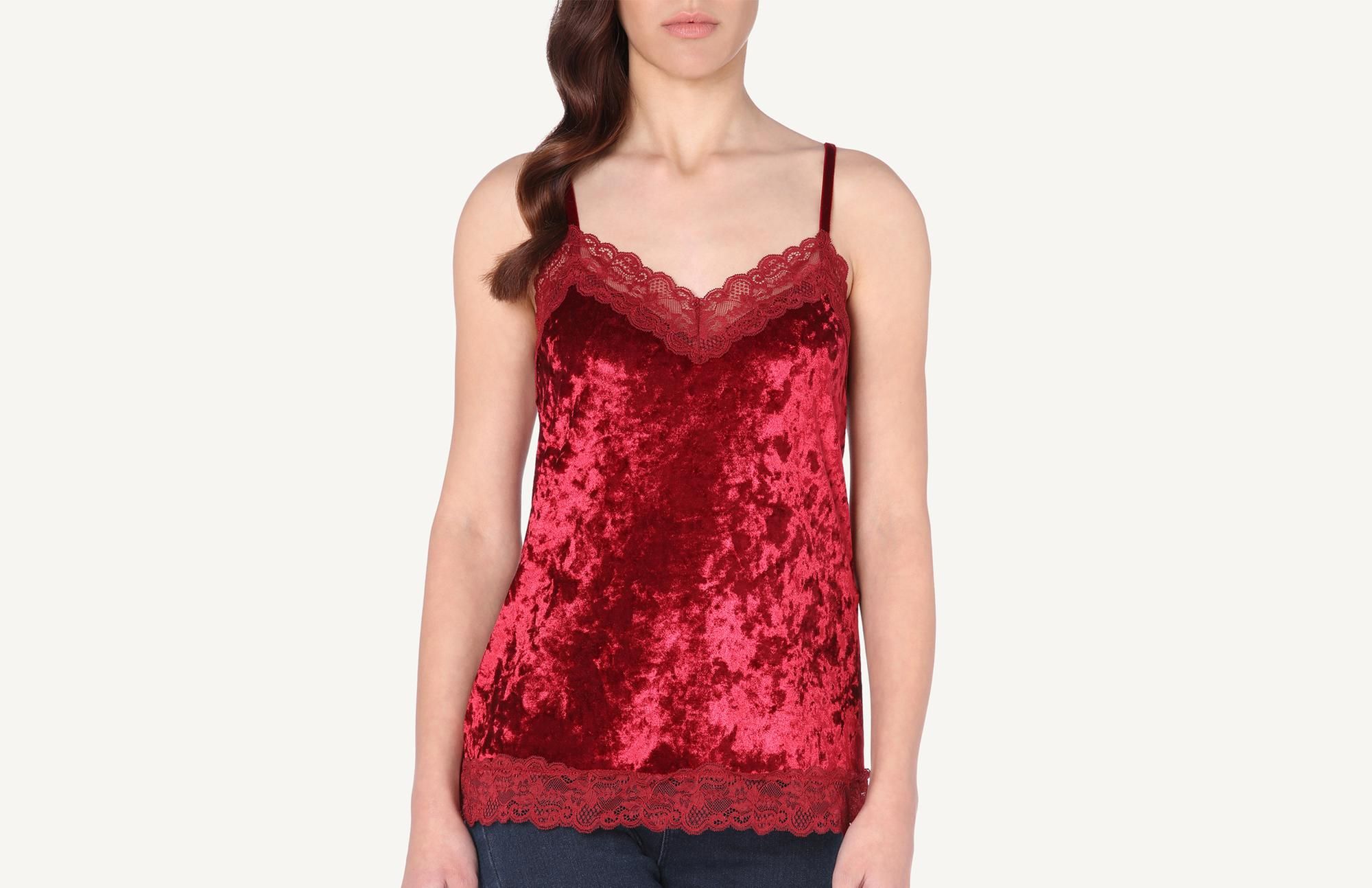 Hammered Velvet and Lace Top | Intimissimi UK