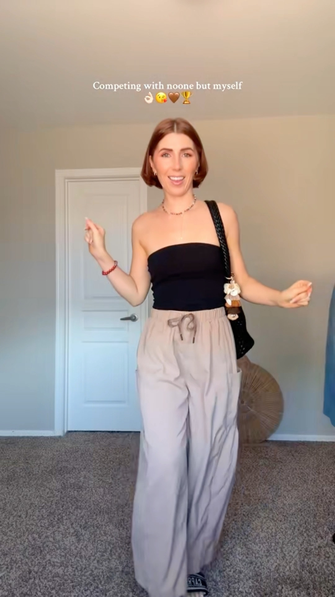 Such an easy throw on and go outfit from Amazon. Tube top size S, comes in a three pack, lounge pants with pockets in size, medium color coffee, slides are target but linked similar, colorful jewelry is Amazon also, same for the bag and seashell bag charm 🐚👜

#LTKSeasonal #LTKPetite #LTKFindsUnder50