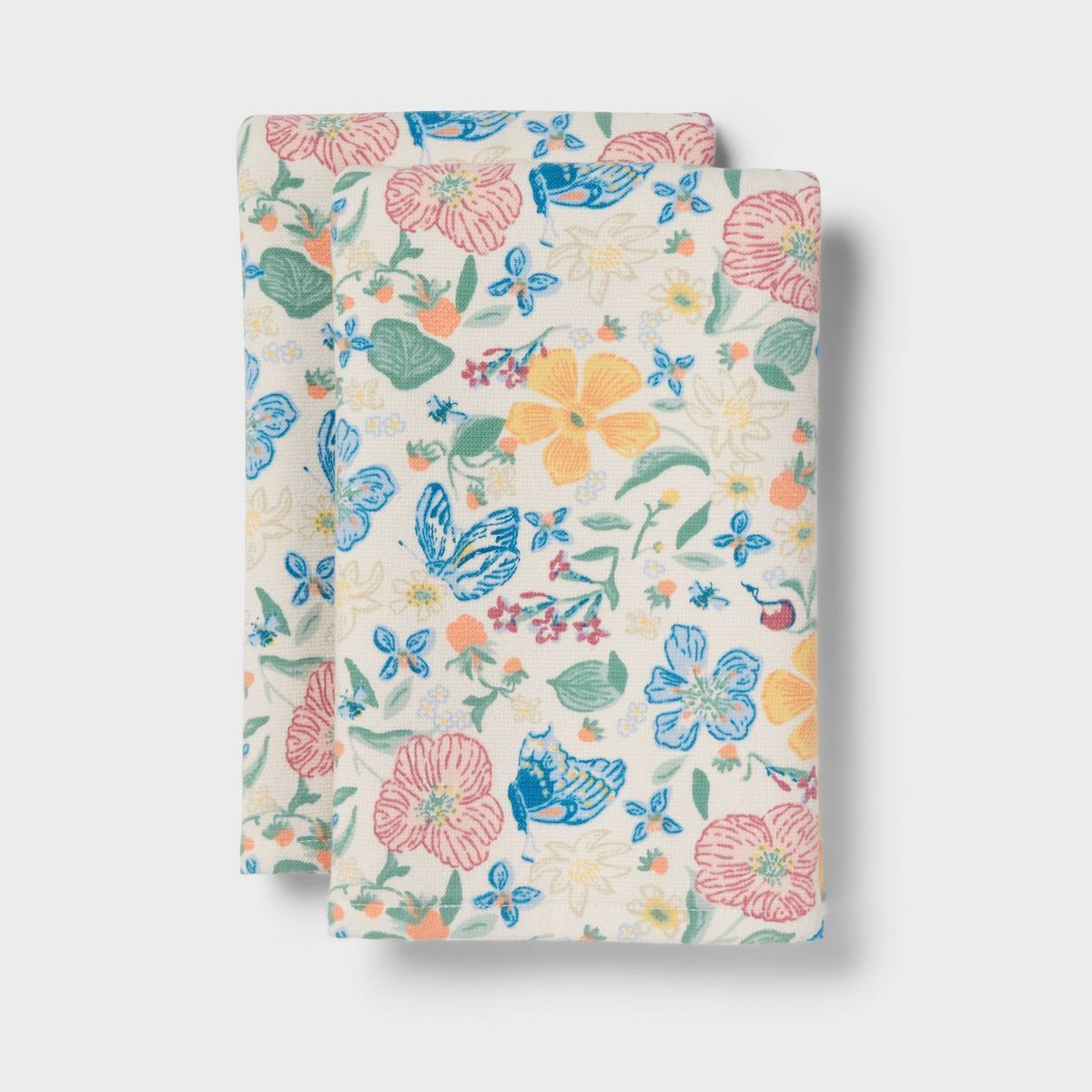 2pk Easter All Over Floral Printed Hand Towels White - Threshold™ | Target