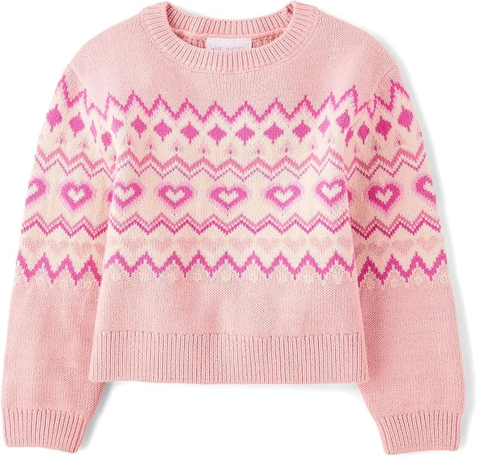 The Children's Place Girls Long Sleeve Crew Neck Pullover Sweater | Amazon (US)