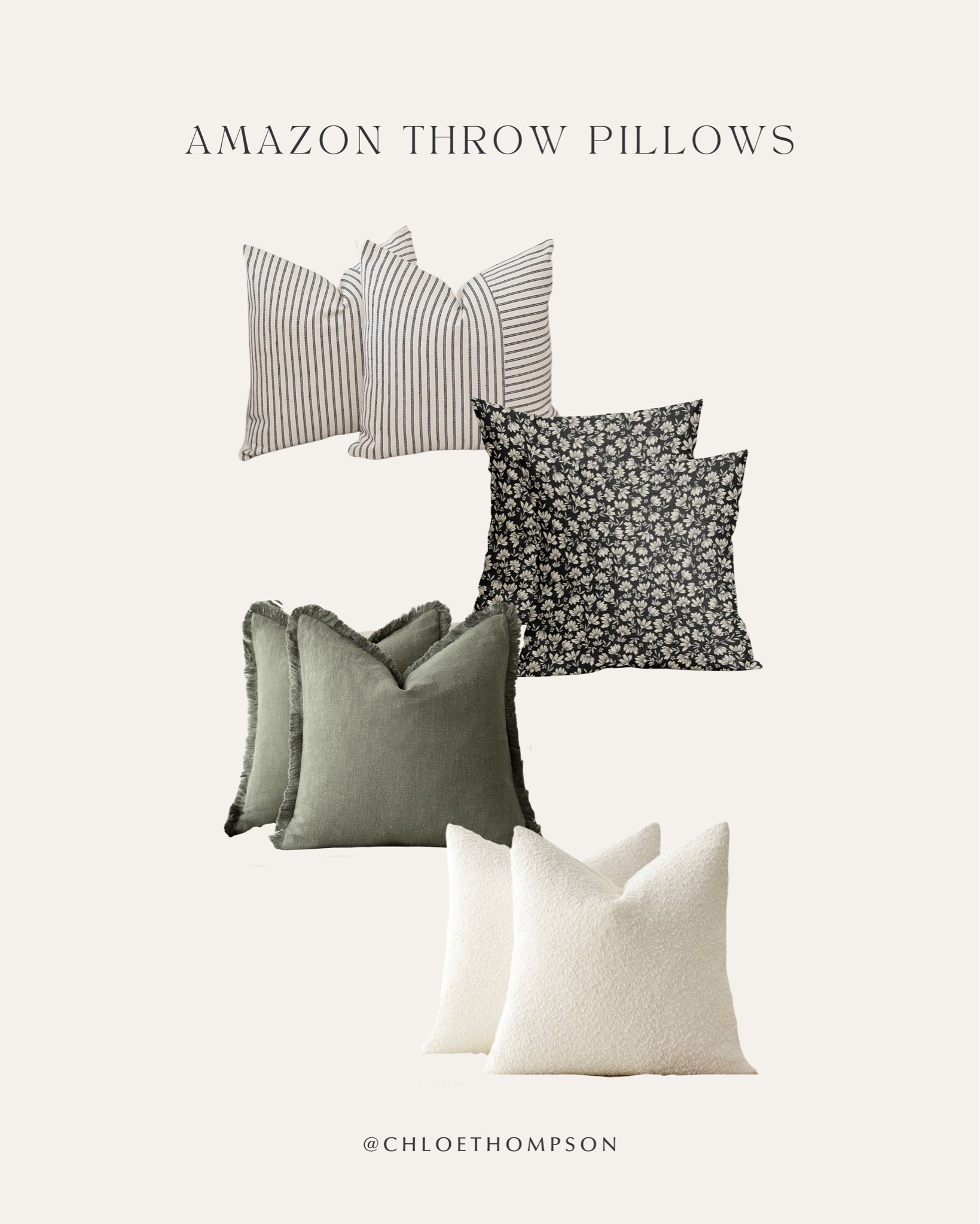 Loving these vintage / farmhouse style throw pillows with a pop of earthy green from Amazon.

#LTKhome #LTKfindsunder50