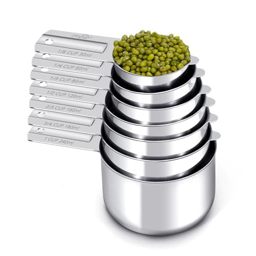 Joyhill Measuring Cups of 7 Pieces, 304 Stainless Steel Measuring Cups Metal for Baking Cooking, Dry and Liquid Ingredients | Amazon (US)